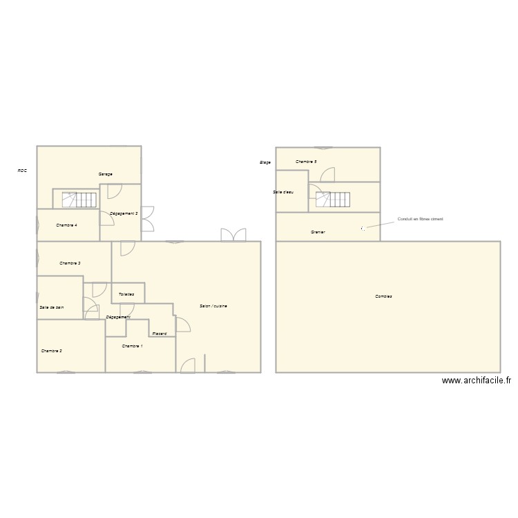 Croquis BELLET. Plan de 16 pièces et 249 m2