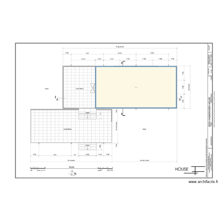 Farnsworth plano. Plan de 0 pièce et 0 m2