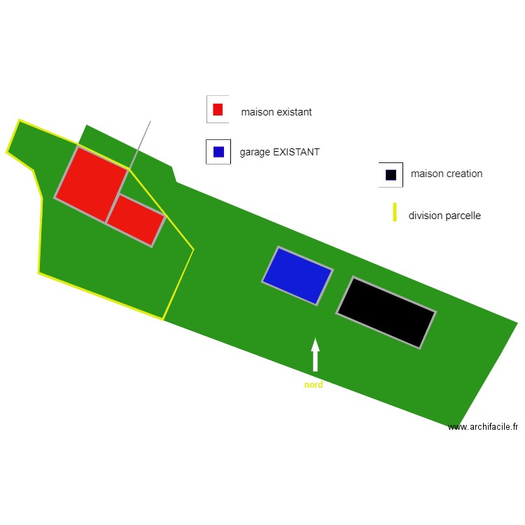 DP plan masse garage12356. Plan de 4 pièces et 225 m2