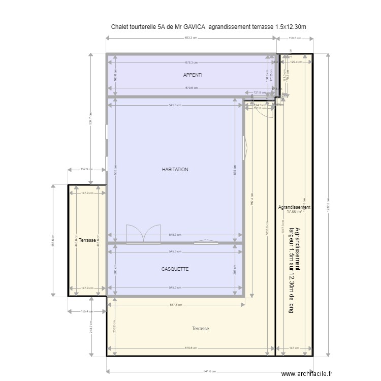 Terrasse-la -jenny. Plan de 6 pièces et 104 m2