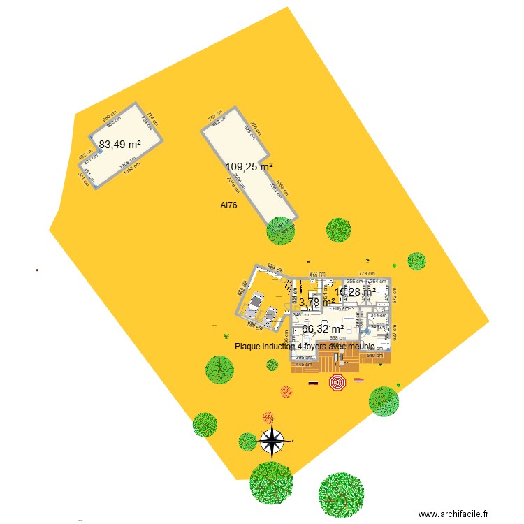 2000 Sud. Plan de 10 pièces et 324 m2