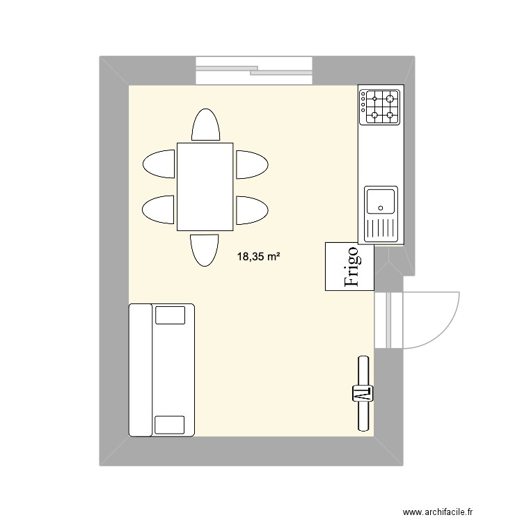 plan 2. Plan de 1 pièce et 18 m2