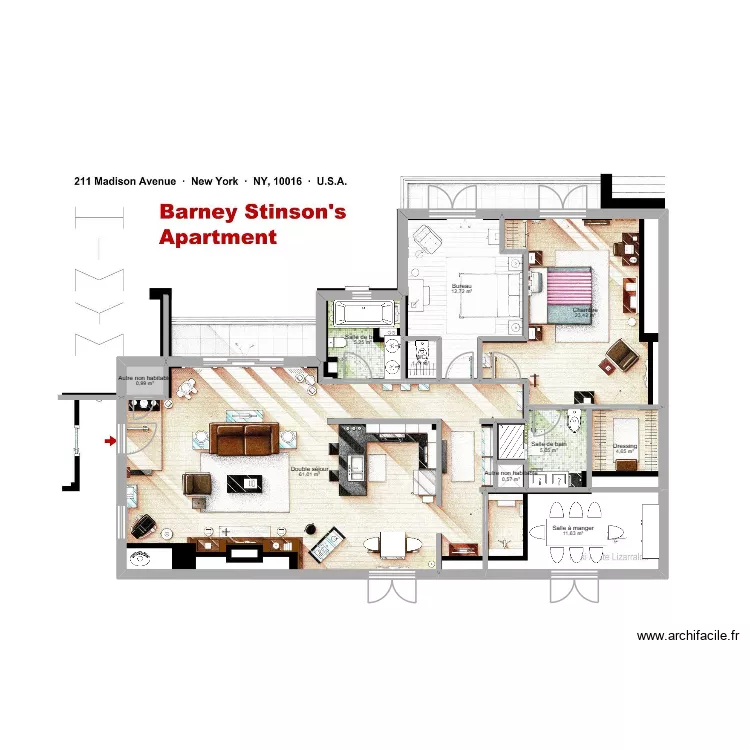 Appart Barney. Plan de 