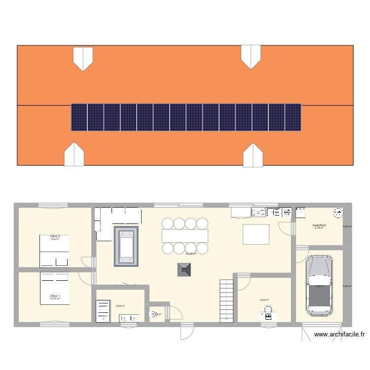 MAISON. Plan de 0 pièce et 0 m2