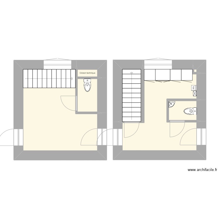 Coppee_buanderie. Plan de 7 pièces et 34 m2