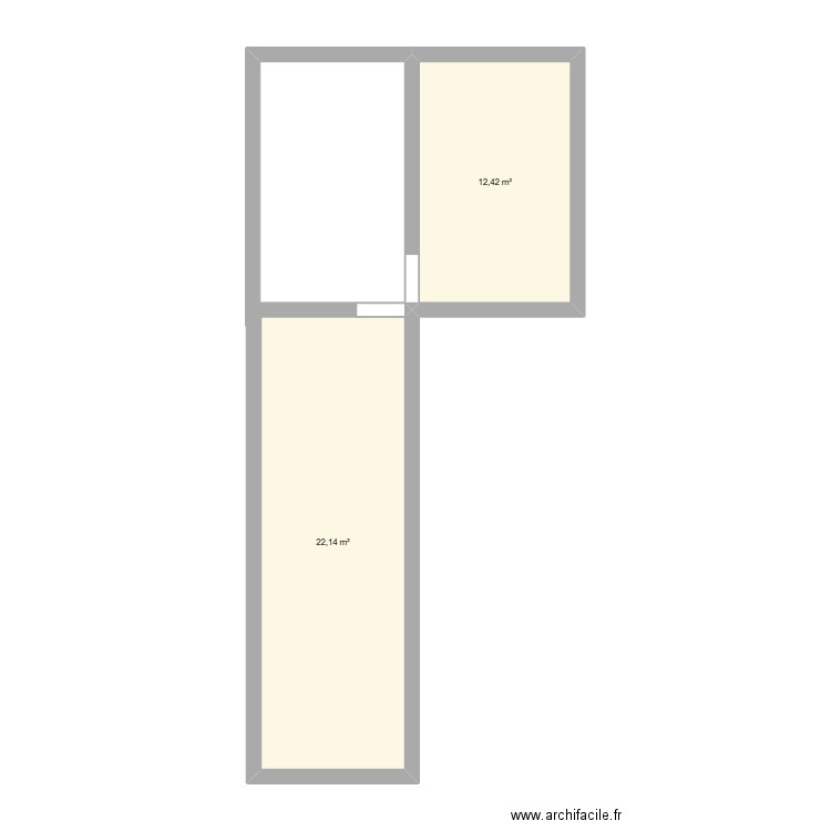 villers sur authie. Plan de 2 pièces et 35 m2