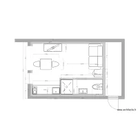 am&eacute;nagement avec canap&eacute; lit sdb cuis