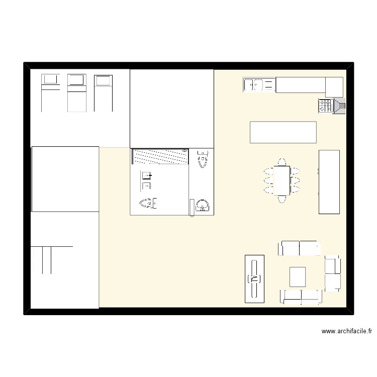 radhia. Plan de 1 pièce et 104 m2