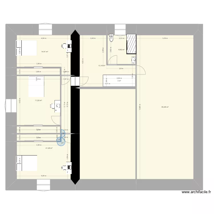 maison etage. Plan de 