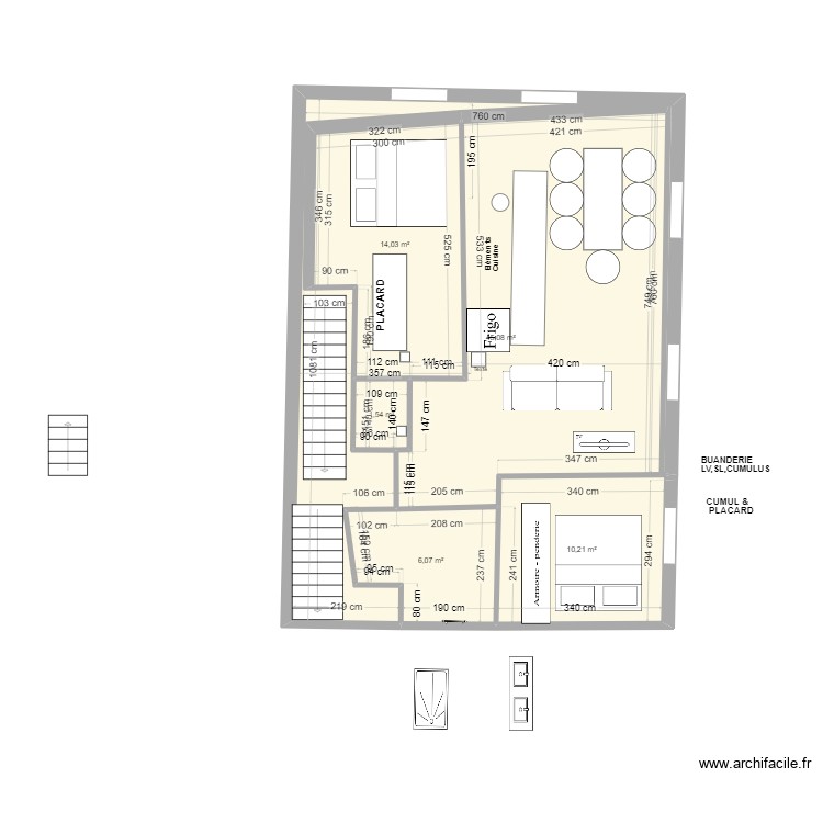 Appartement R+1 D&eacute;finitif. Plan de 0 pièce et 0 m2