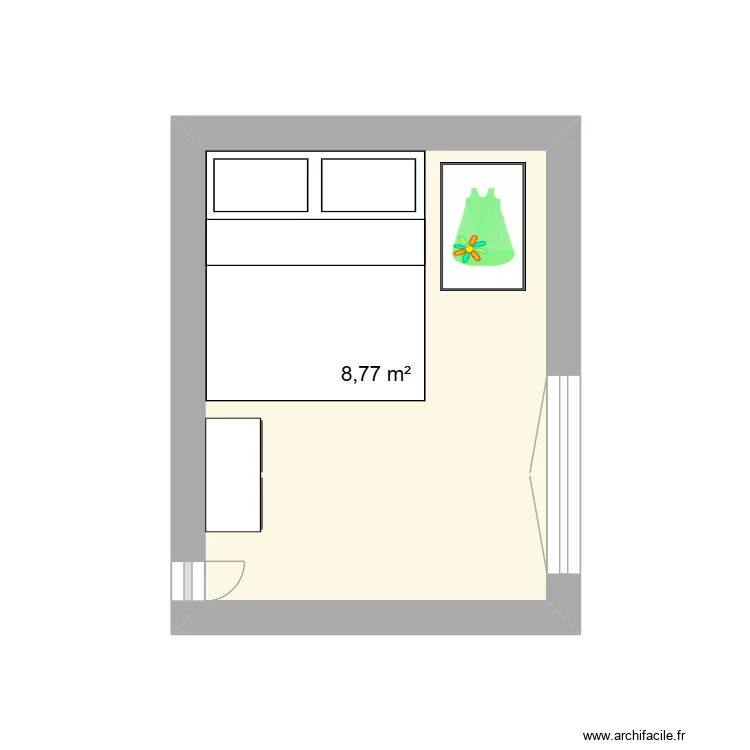 BUREAU. Plan de 1  et 9 m²