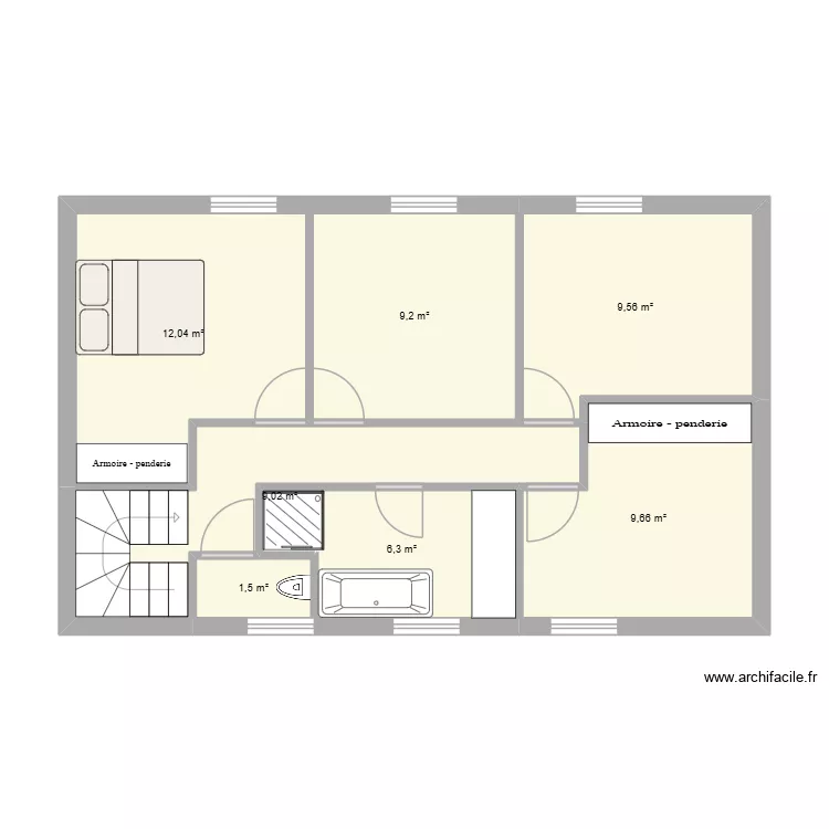 Maison Brigode 2. Plan de 7 Pièces et 57 m²