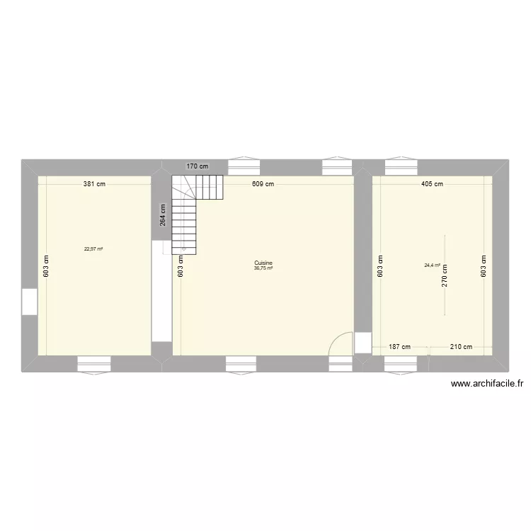 Maison Luant Enzo vide . Plan de 