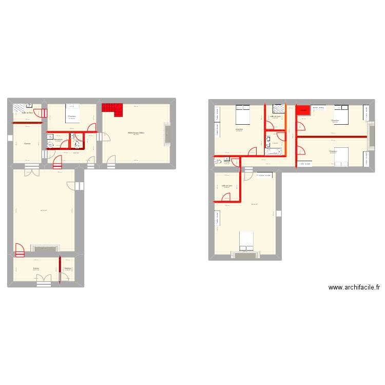 Ménardière. Plan de 19 pièces et 278 m2