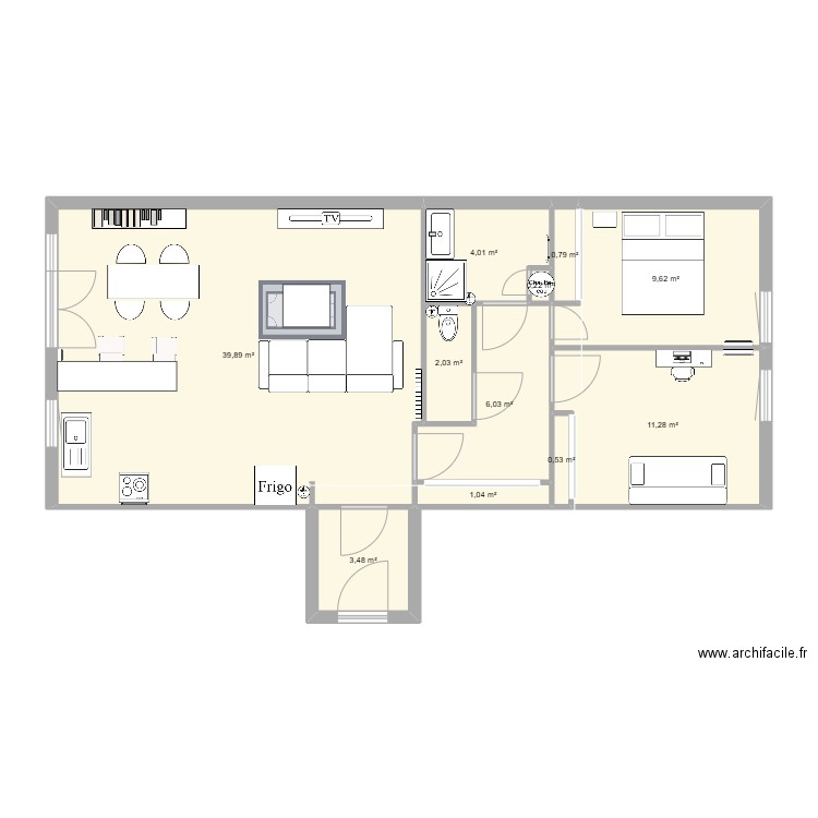 appart.1. Plan de 0 pièce et 0 m2