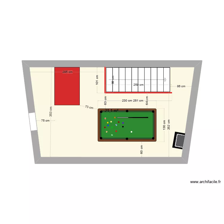 mezzanine billard 230x130 test final. Plan de 