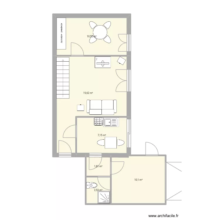 Maison mami. Plan de 6  et 52 m²