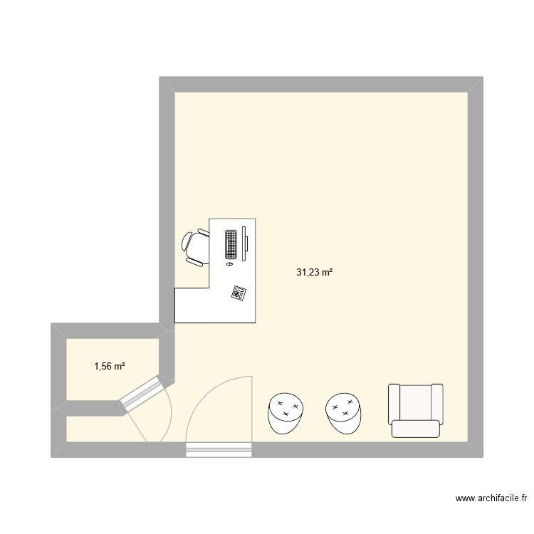 Manutea spa plan. Plan de 2 pièces et 33 m2