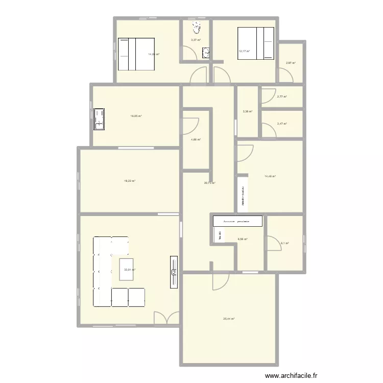 DUPLEX. Plan de 16  et 189 m²