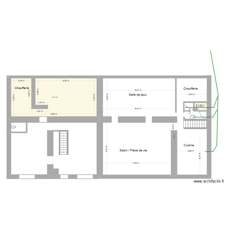 domaine de la richetiere rdc badreau 1. Plan de 2 pièces et 42 m2