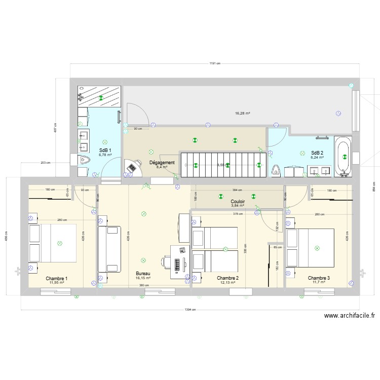 GARVAN 1 - v3. Plan de 16 pièces et 195 m2
