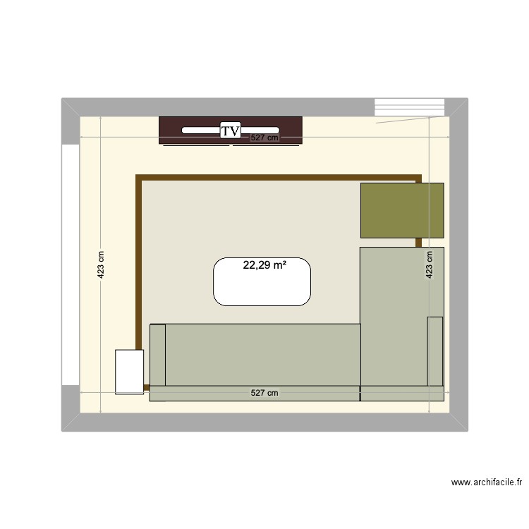 La rémondière - TV Room V3 - FINAL . Plan de 1 pièce et 22 m2