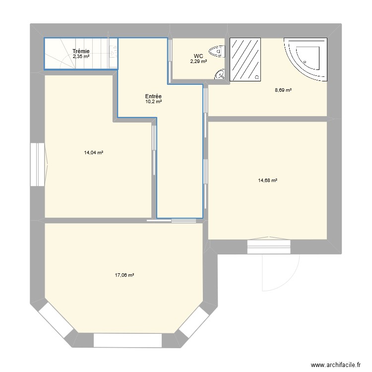 maison Poissy - extension gauche 2m + avant + rehausse. Plan de 12 pièces et 199 m2