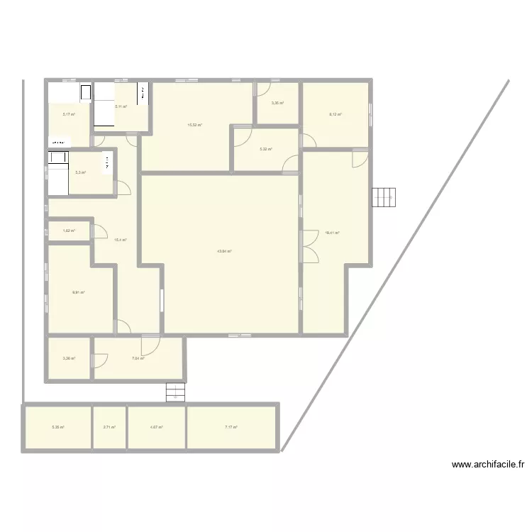 plan msn village spaD v2026_01_23. Plan de 18  et 168 m²