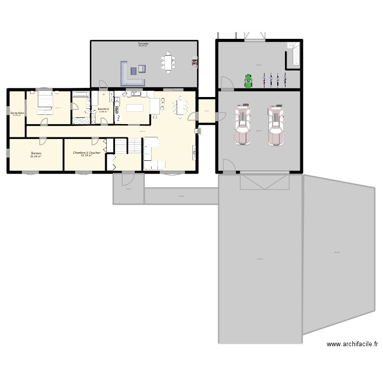 Petite Maison. Plan de 32 pièces et 1670 m2