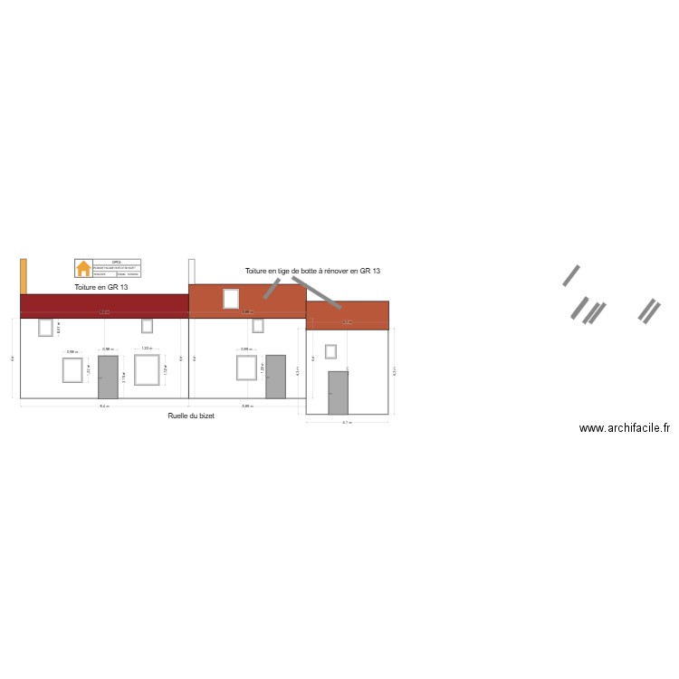 façade. Plan de 0 pièce et 0 m2
