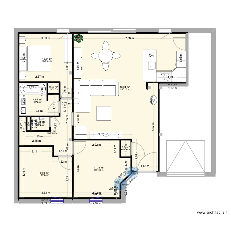 Maison Gardenias V0. Plan de 13 pièces et 89 m2