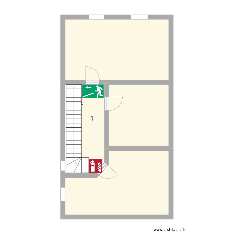 1 er A. Plan de 4 pièces et 66 m2