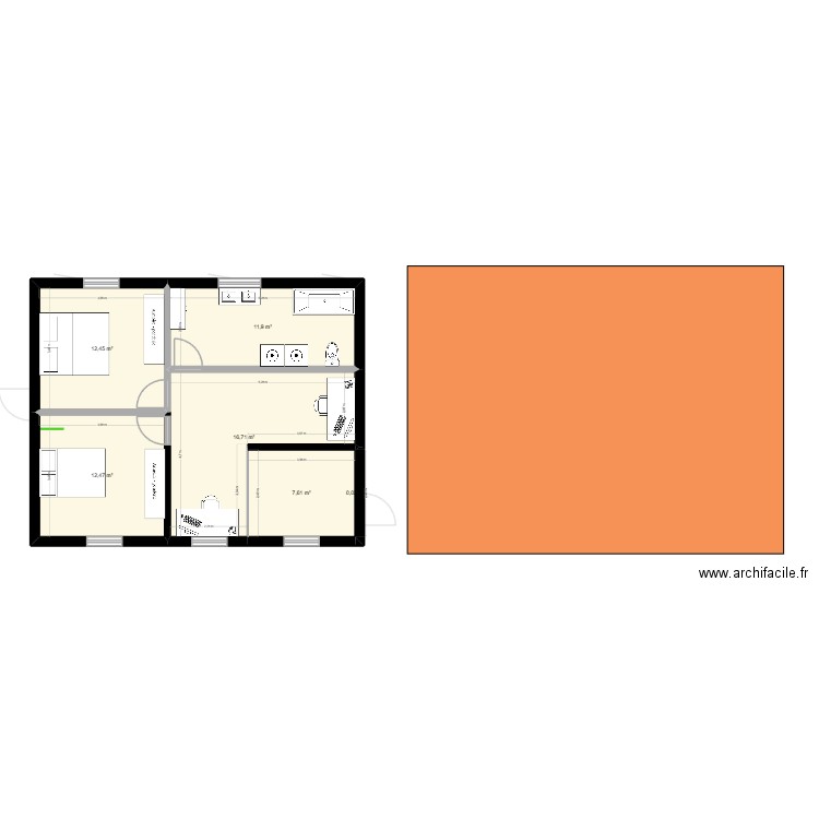 Maison 9,50 x 7,5 robin. Plan de 12 pièces et 123 m2