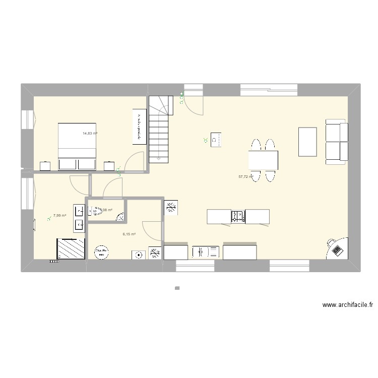 frank essai4. Plan de 5 pièces et 88 m2