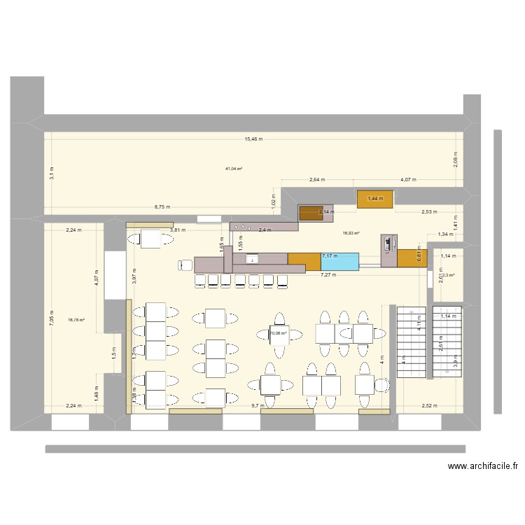 AVP 2 - Niveau 1- projet A. Plan de 5 pièces et 147 m2