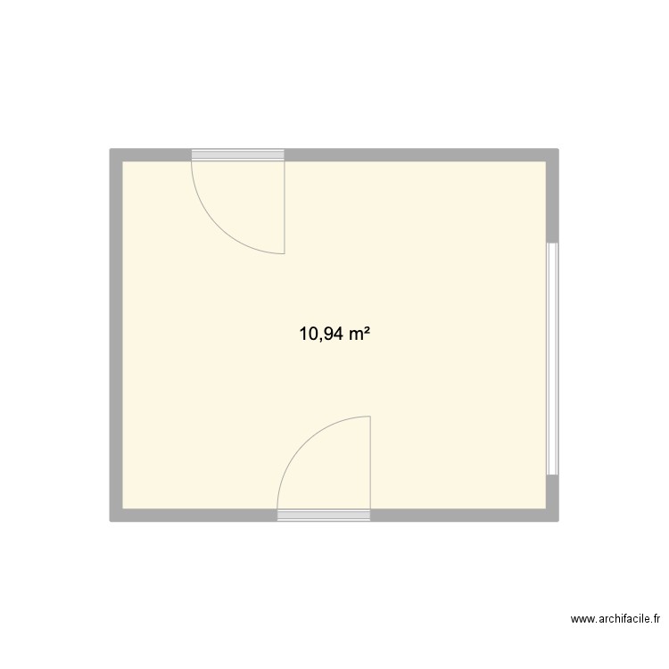 cuisine. Plan de 1 pièce et 11 m2