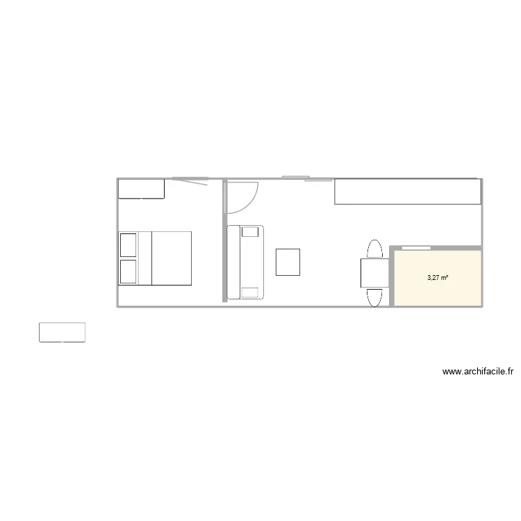 studio meubl&eacute;. Plan de 
