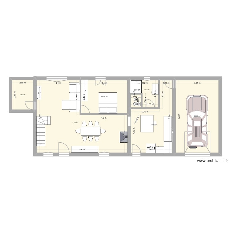 buy. Plan de 6 pièces et 119 m2