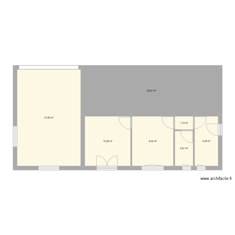 Sous sol Villa Canon. Plan de 7 pièces et 83 m2