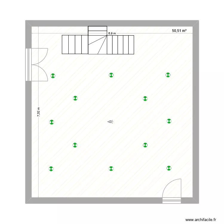 plan projet eclerage. Plan de 1  et 51 m²