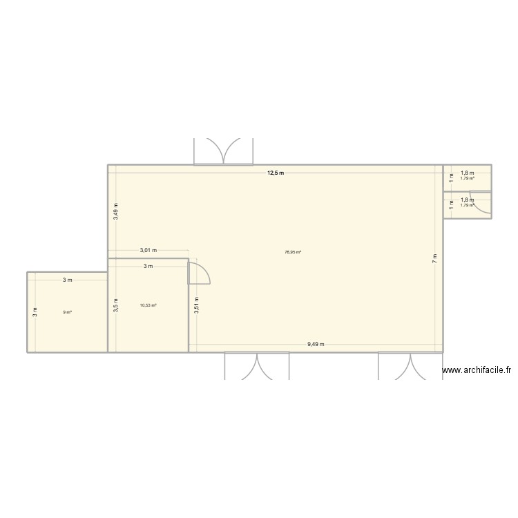 Centre de Massy. Plan de 5 pièces et 100 m2