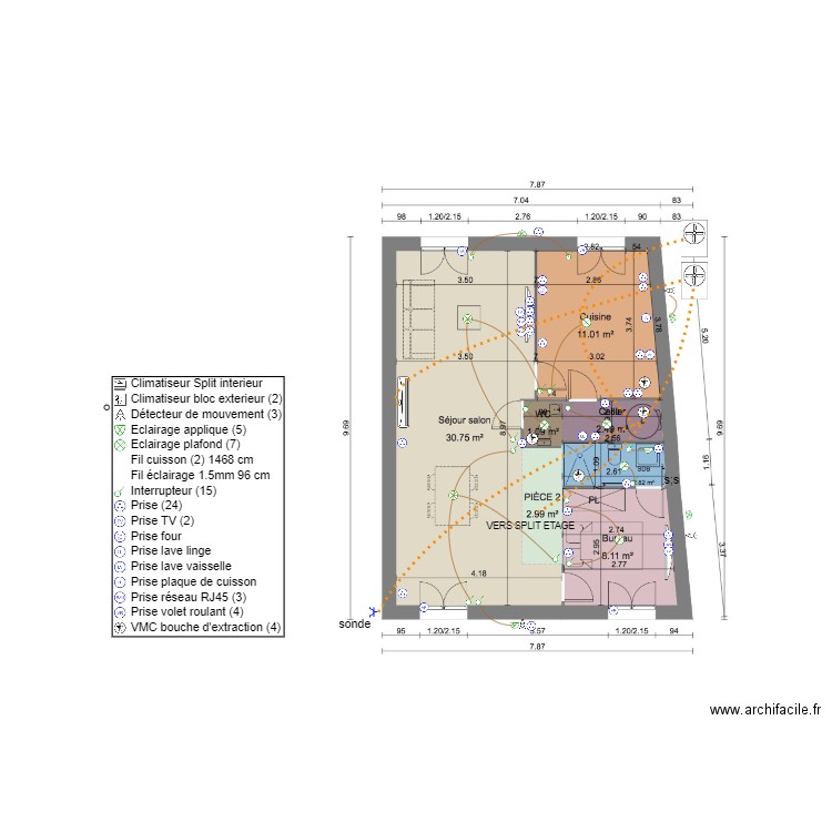 BIDI ELEC RDC. Plan de 0 pièce et 0 m2