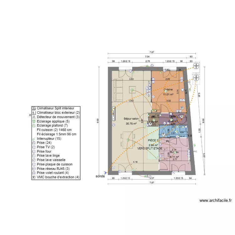 BIDI ELEC RDC. Plan de 