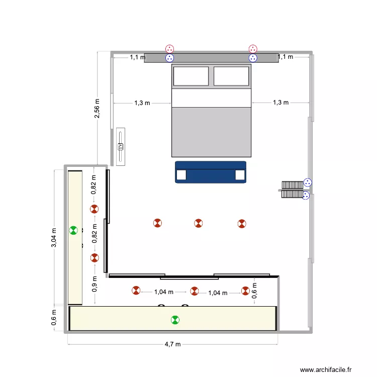 VDA CHAMBRE ELEC MASTER. Plan de 