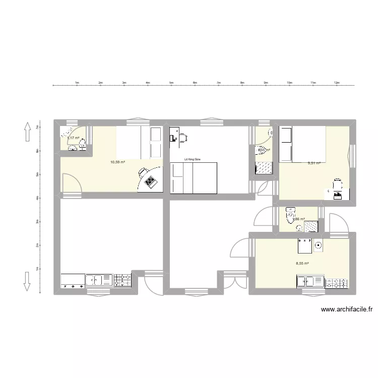 MALIBE 1. Plan de 6  et 33 m²