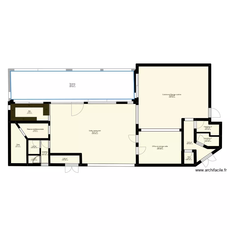 Esquisse Restaurant AE. Plan de 