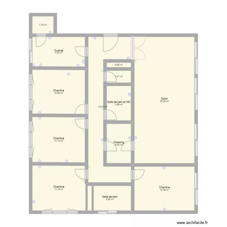 Plan Appartement Chambourcy. Plan de 13 Pièces et 121 m²