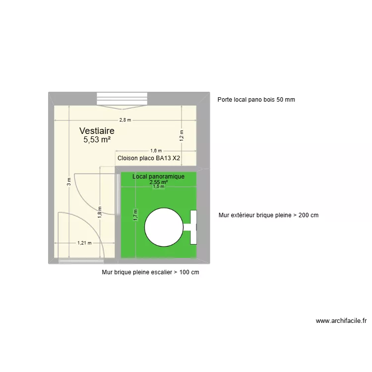 SCM MIRADOUR Local panoramique. Plan de 2  et 8 m²