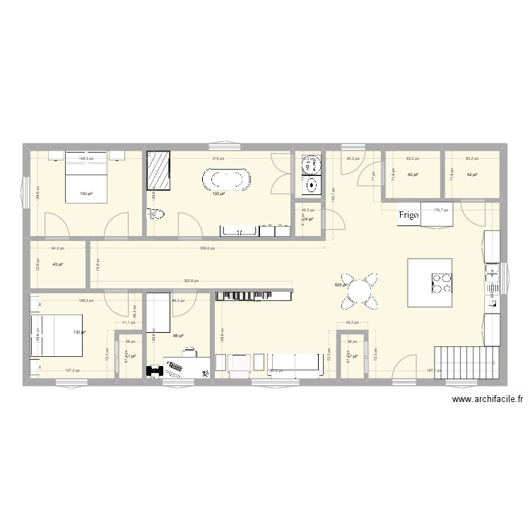 Maison9 30x60. Plan de 12 pièces et 147 m2
