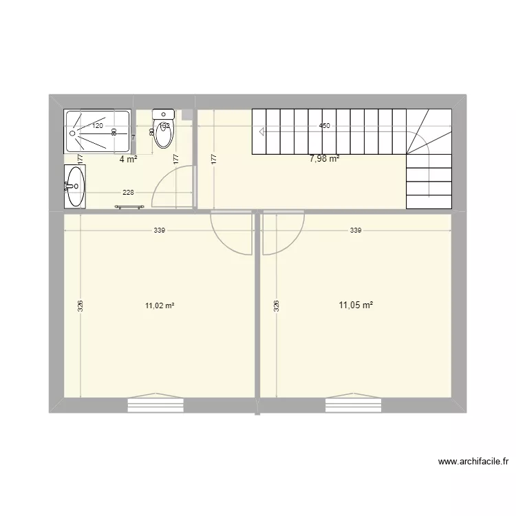 1er bollene. Plan de 4 et 34 m² 1er bollene. Plan de 4 et 34 m²